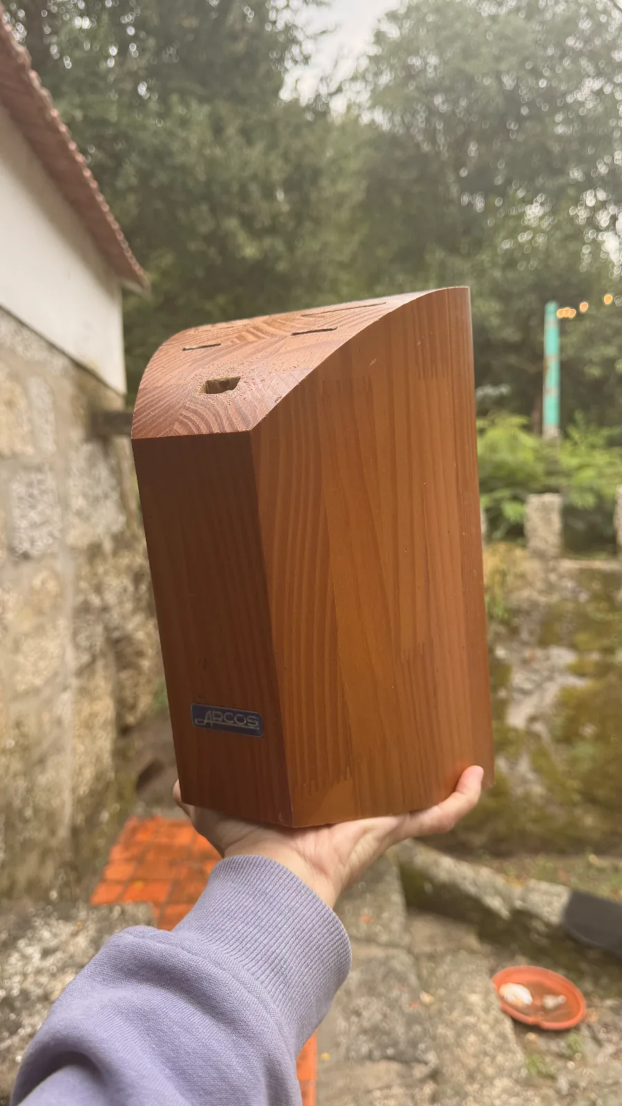 Wooden knife stand